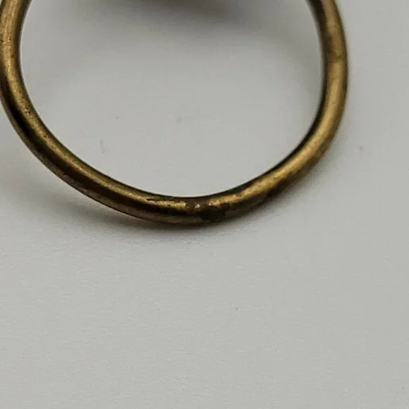 Vintage Antique Brass White Freshwater Pearl Inlay Adjustable Ring OS - Picture 5 of 11
